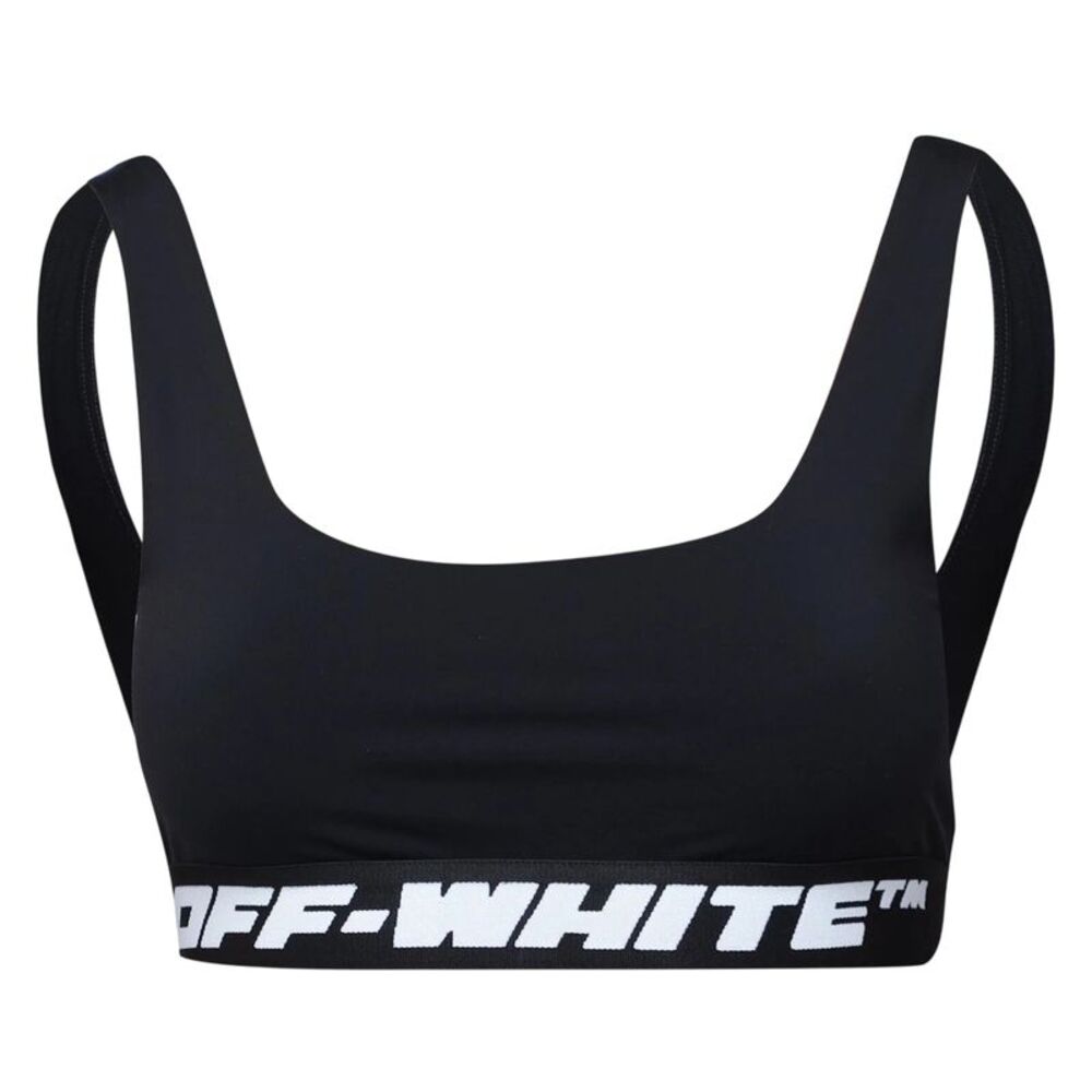 Off White Womens/Ladies Logo Sports Bra / Black